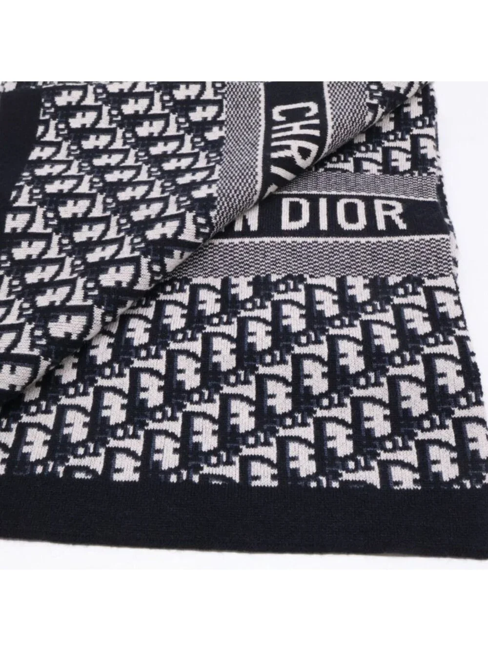Dior Cashmere Blend Oblique Pattern Scarf